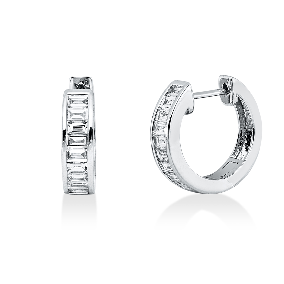 baguette  baguette earrings in white gold