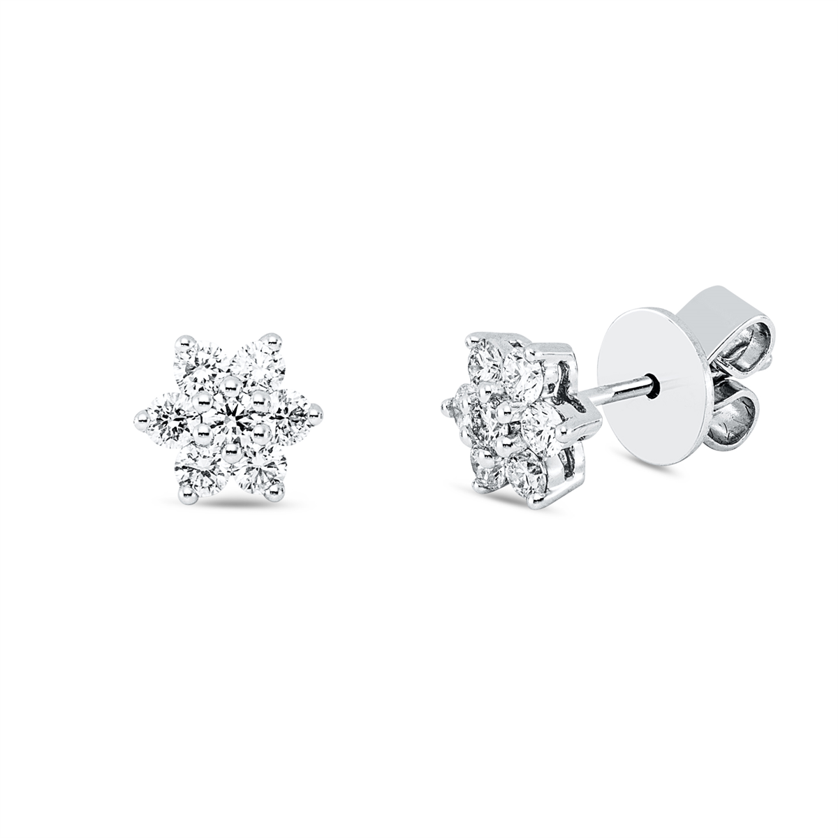 diamond full cut  modern woman studs in white gold