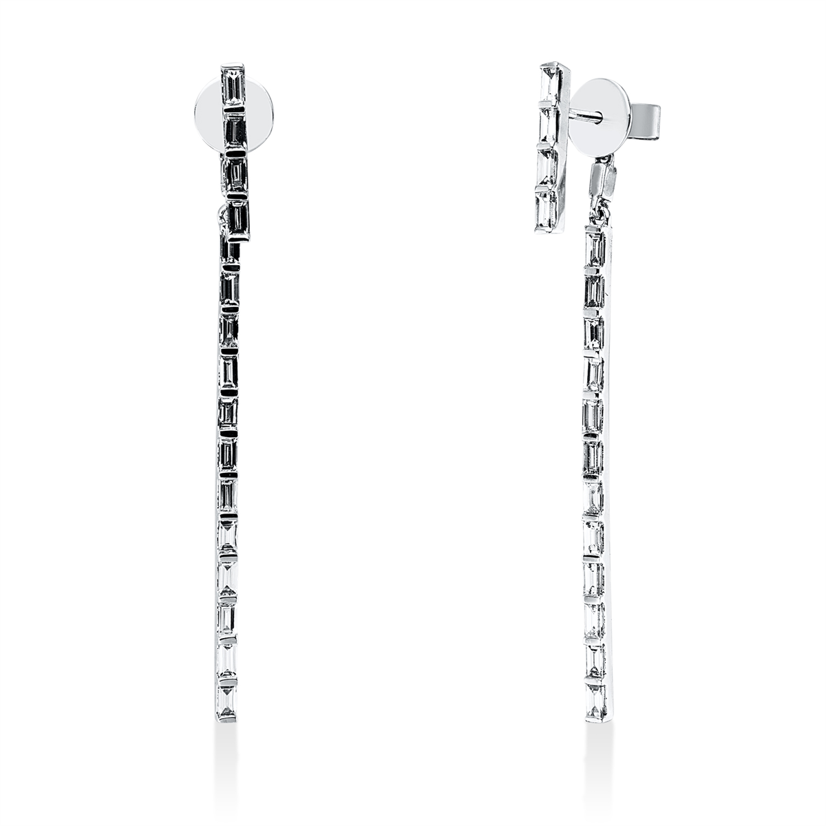 baguette  baguette earrings in white gold