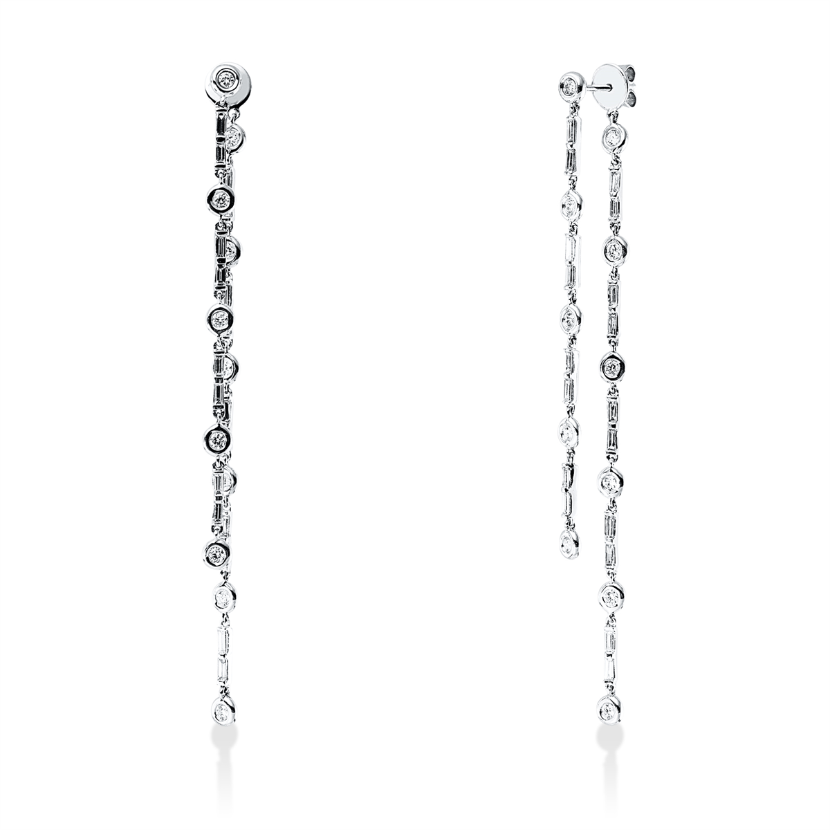 diamond full cut  modern woman earrings in white gold