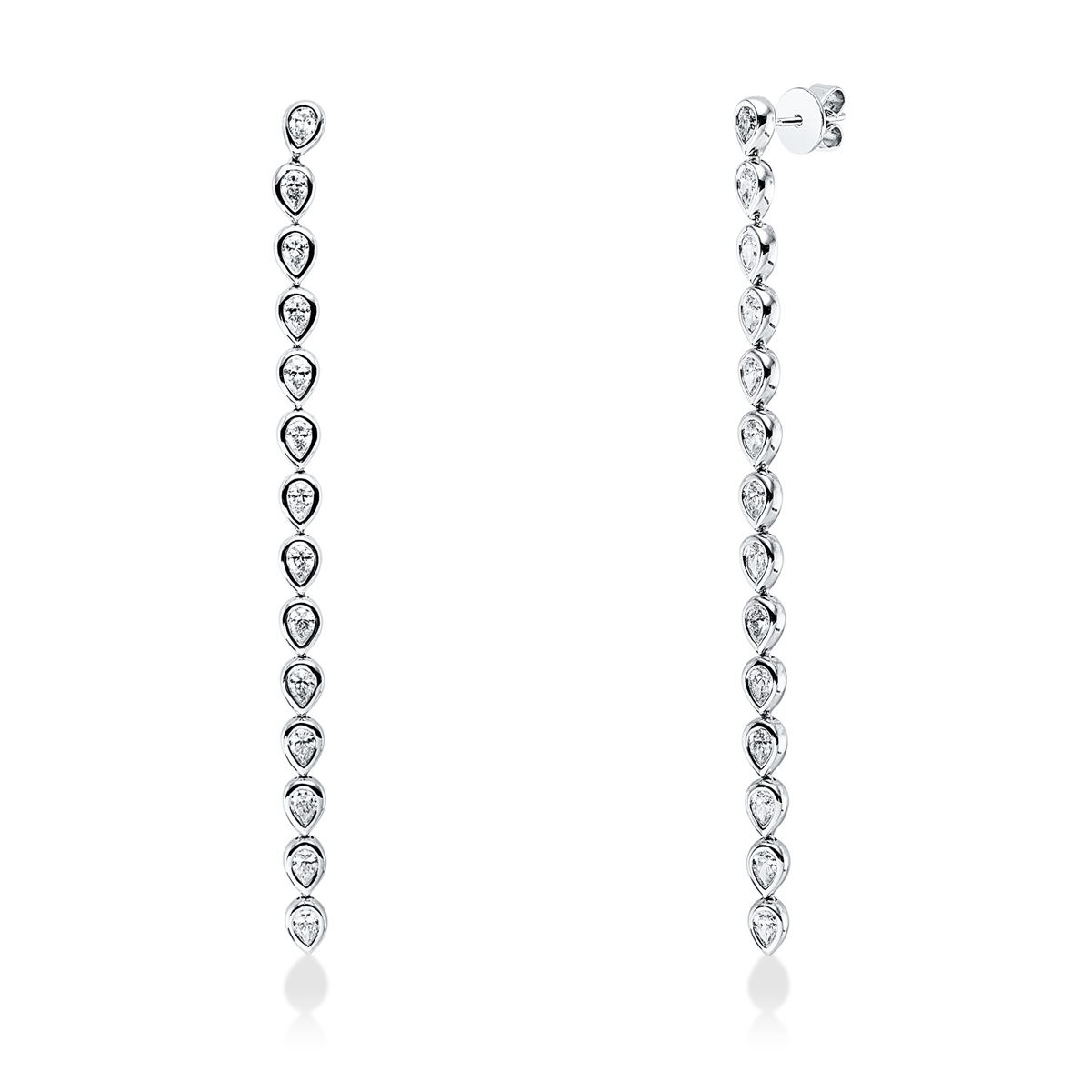 pear shape  multi-stone earrings in white gold