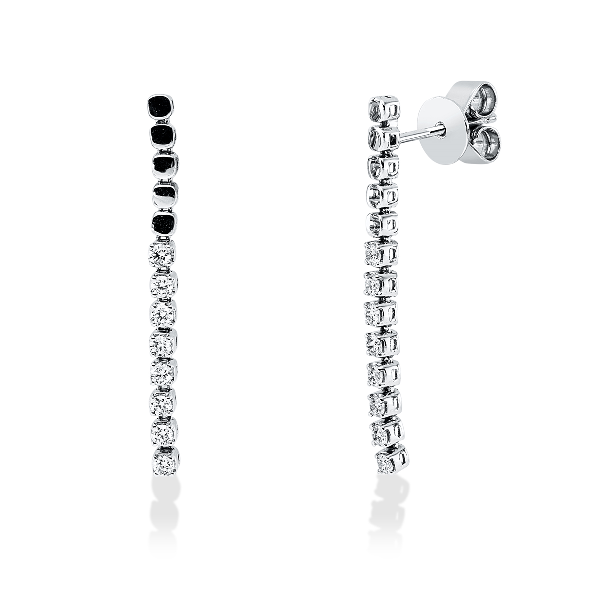 diamond full cut  modern woman earrings in white gold