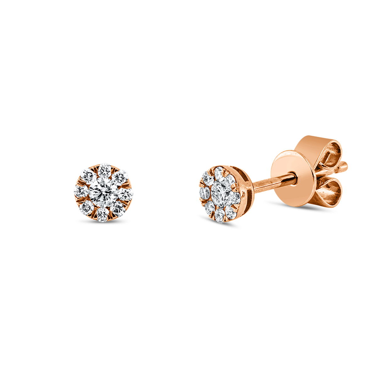 diamond full cut  modern woman studs in red gold
