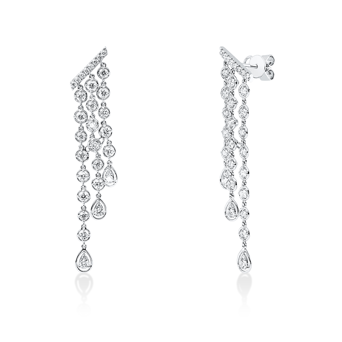pear shape  exclusive earrings in white gold