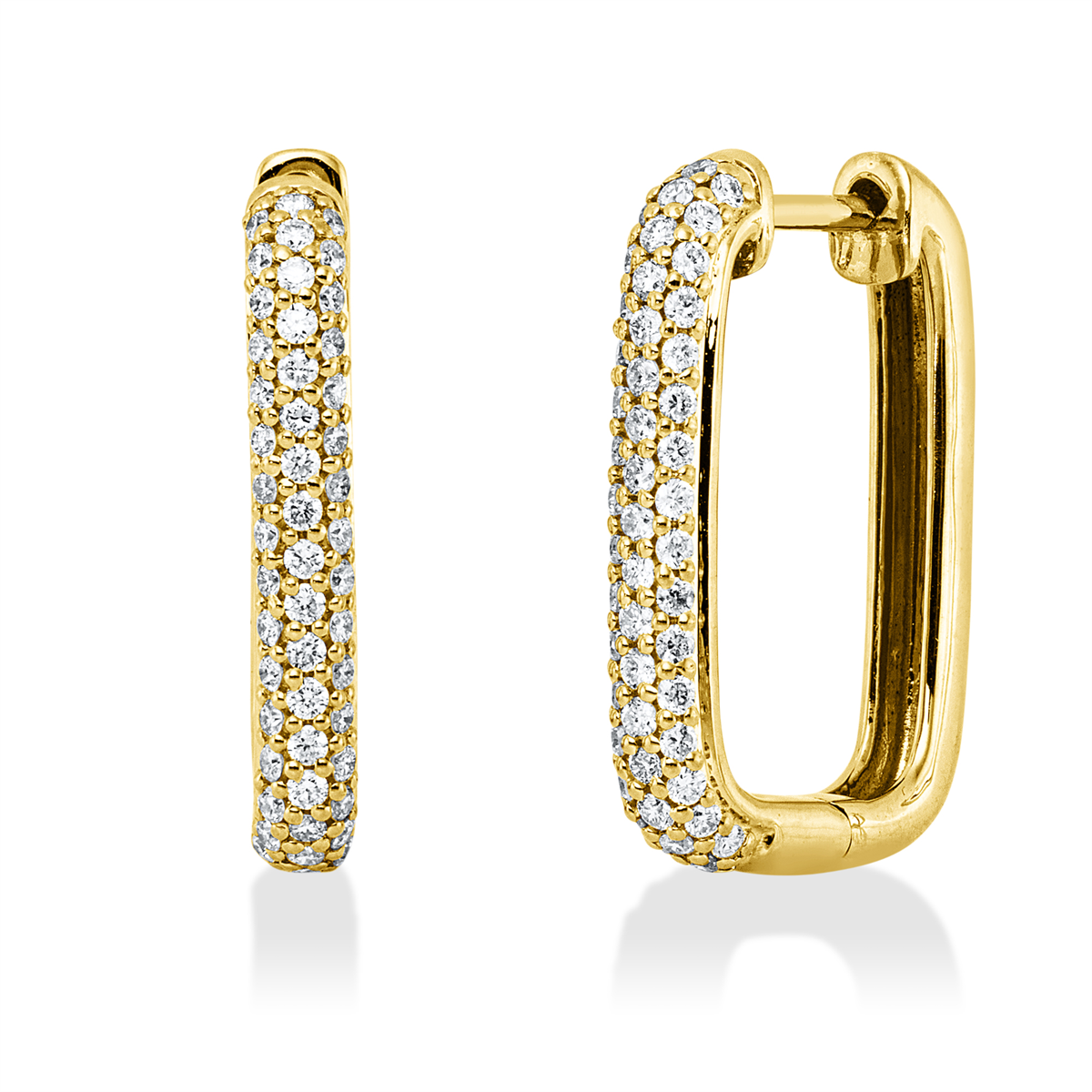 diamond full cut  pavé hoops & huggies in yellow gold