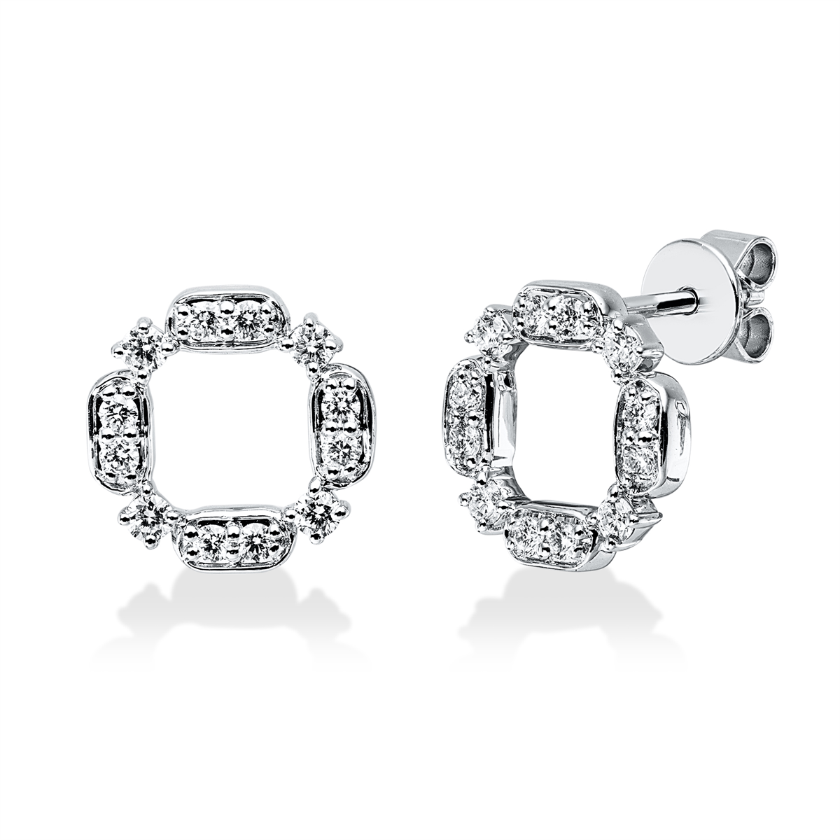 diamond full cut  modern woman studs in white gold