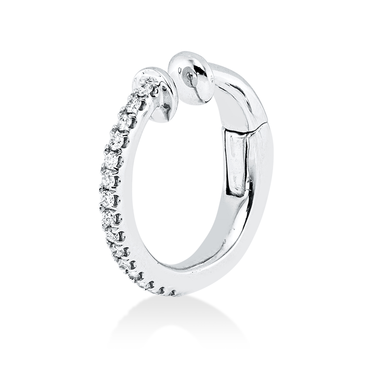 diamond full cut  modern woman ear cuff in white gold