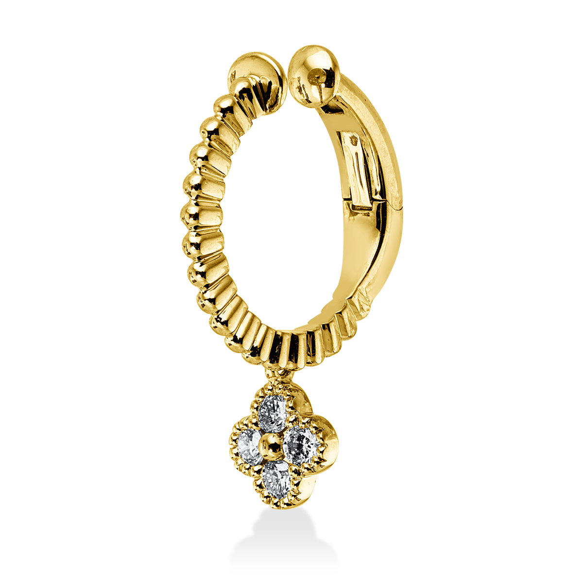 diamond full cut  modern woman ear cuff in white gold / yellow gold