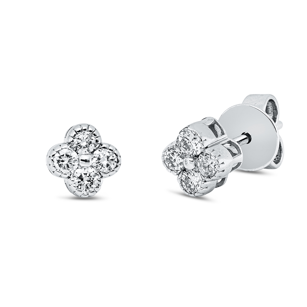 diamond full cut  modern woman studs in white gold