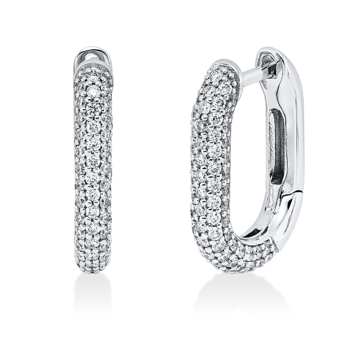 diamond full cut  pavé hoops & huggies in white gold