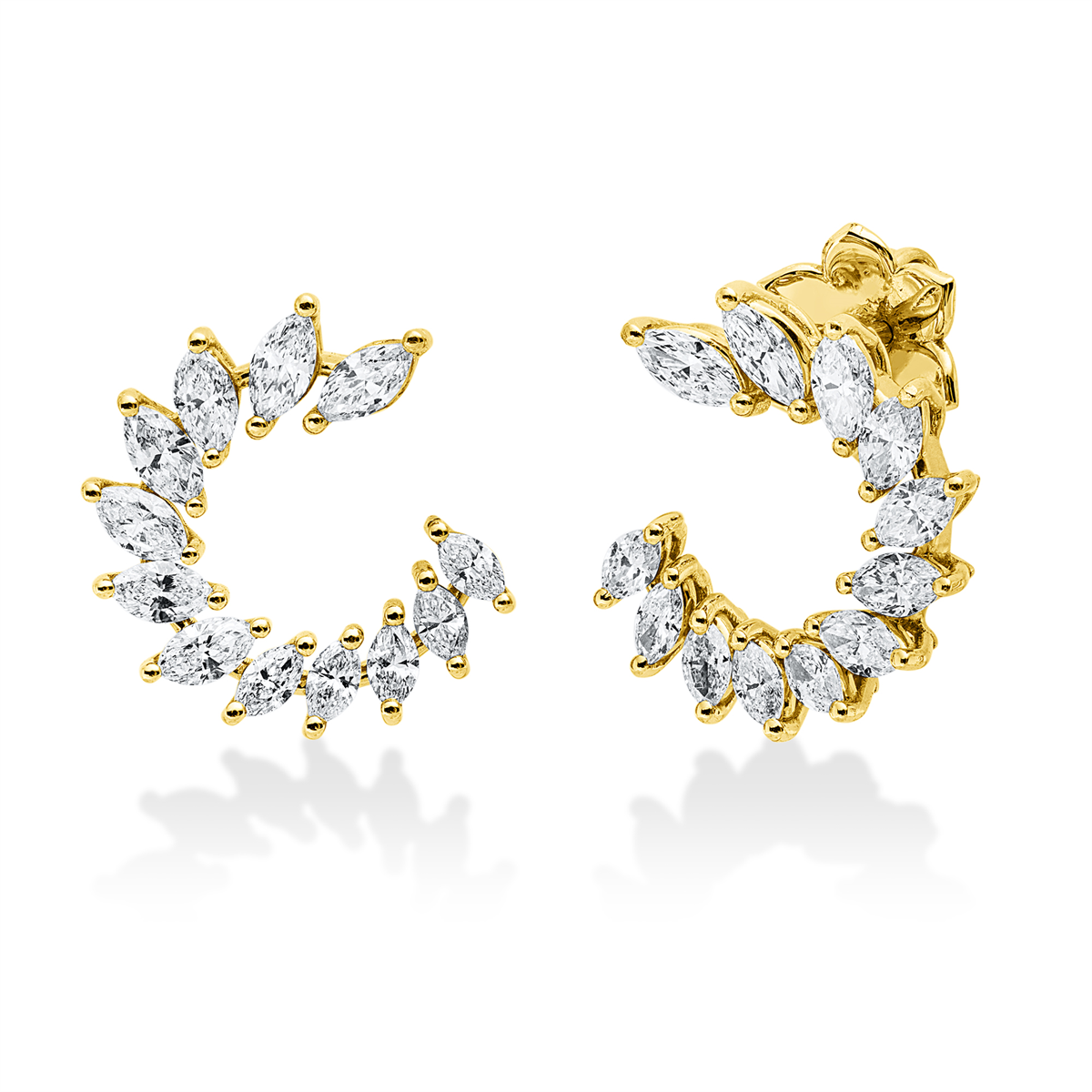 marquise  exclusive studs in yellow gold
