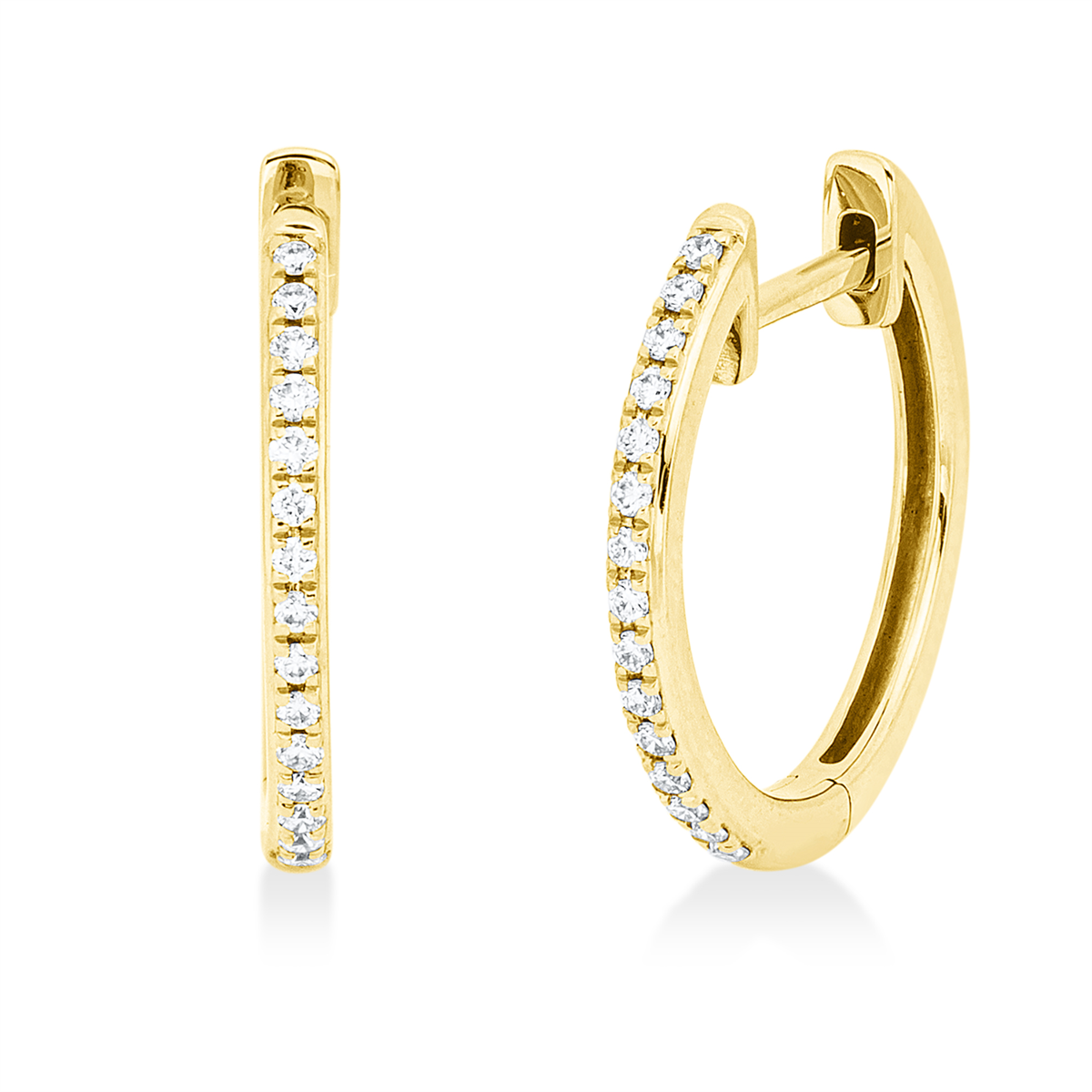 diamond full cut  multi-stone hoops & huggies in yellow gold