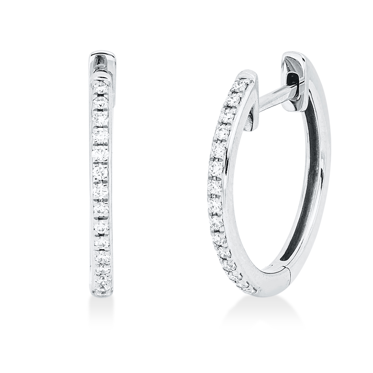 diamond full cut  multi-stone hoops & huggies in white gold