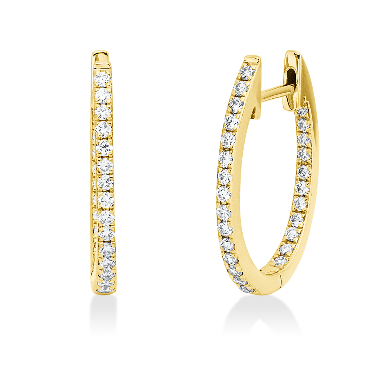 diamond full cut  multi-stone hoops & huggies in yellow gold