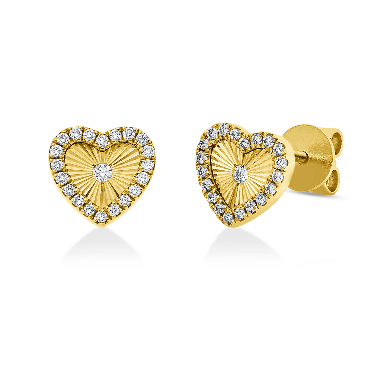diamond full cut  modern woman studs in yellow gold