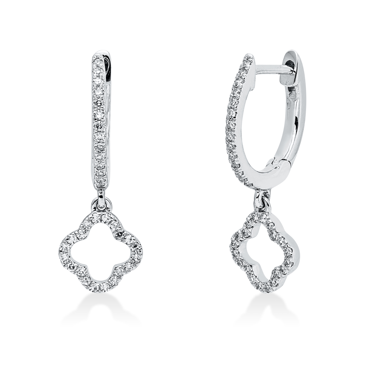 diamond full cut  modern woman earrings in white gold