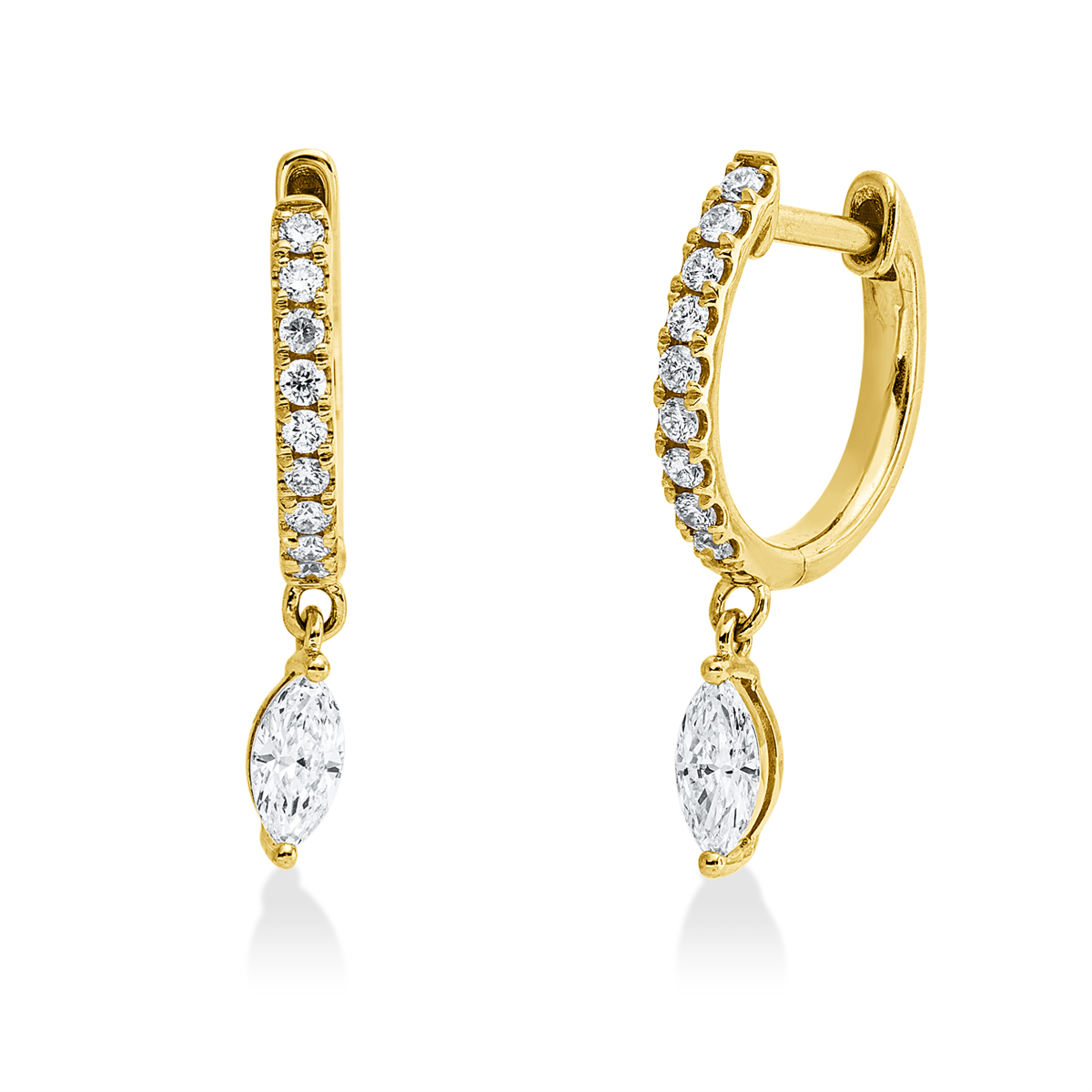 diamond full cut  multi-stone hoops & huggies in yellow gold