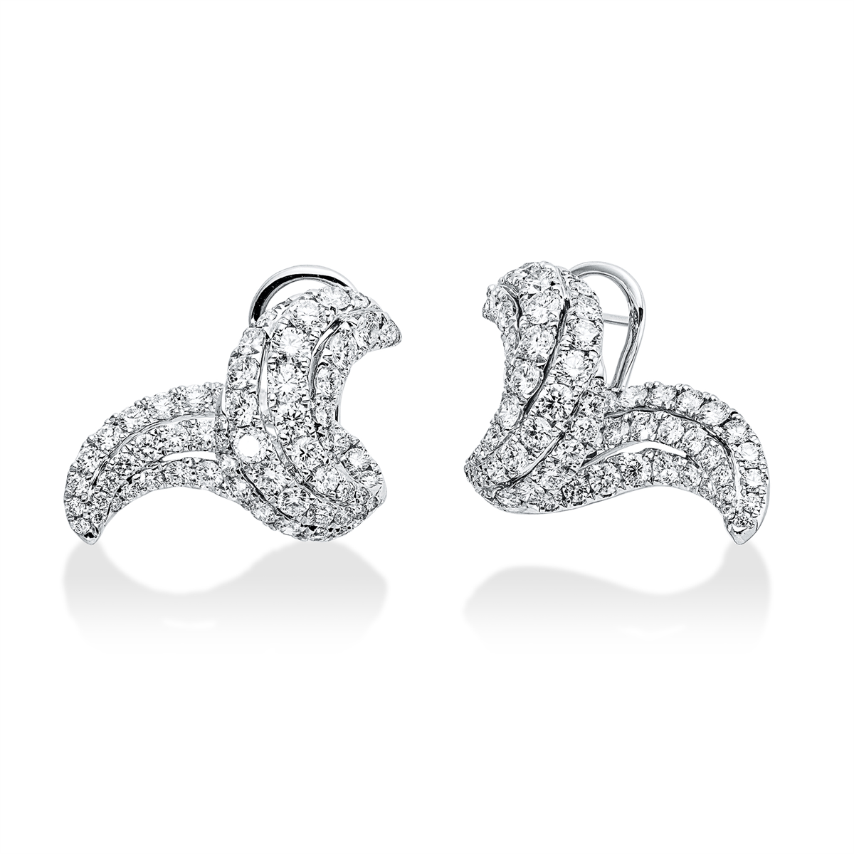 diamond full cut  exclusive earrings in white gold
