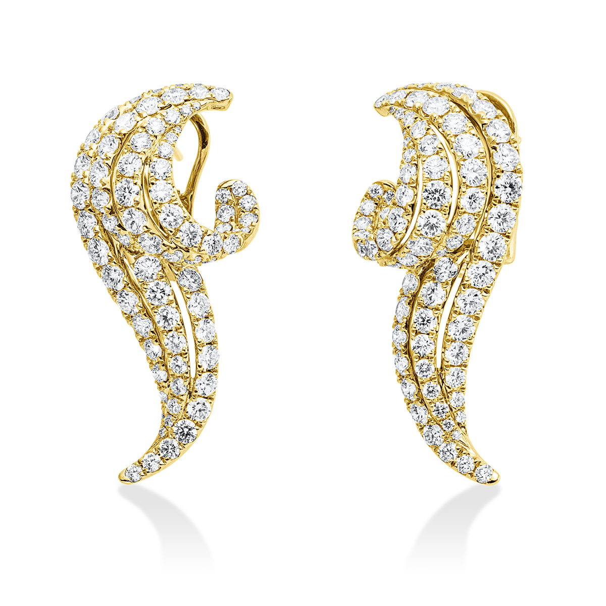 diamond full cut  exclusive earrings in yellow gold