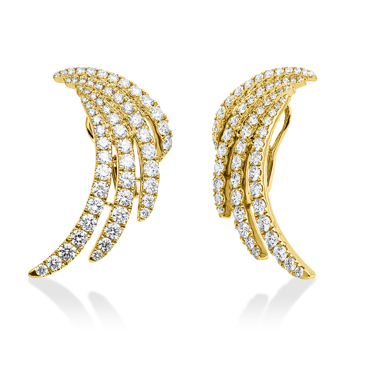 diamond full cut  exclusive earrings in yellow gold