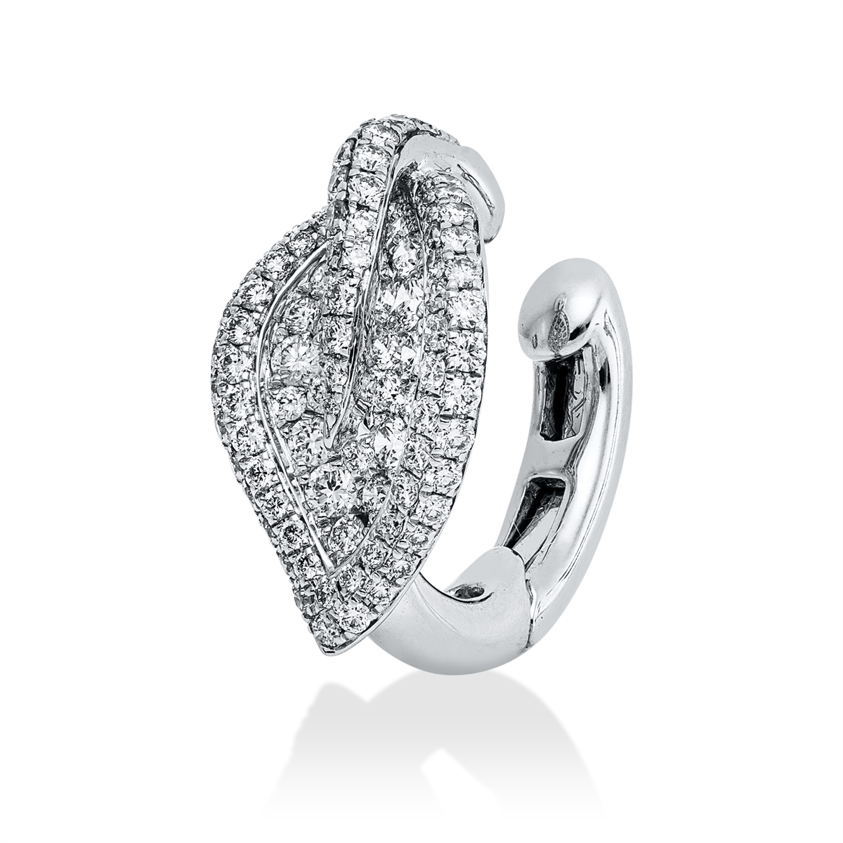 diamond full cut  exclusive ear cuff in white gold