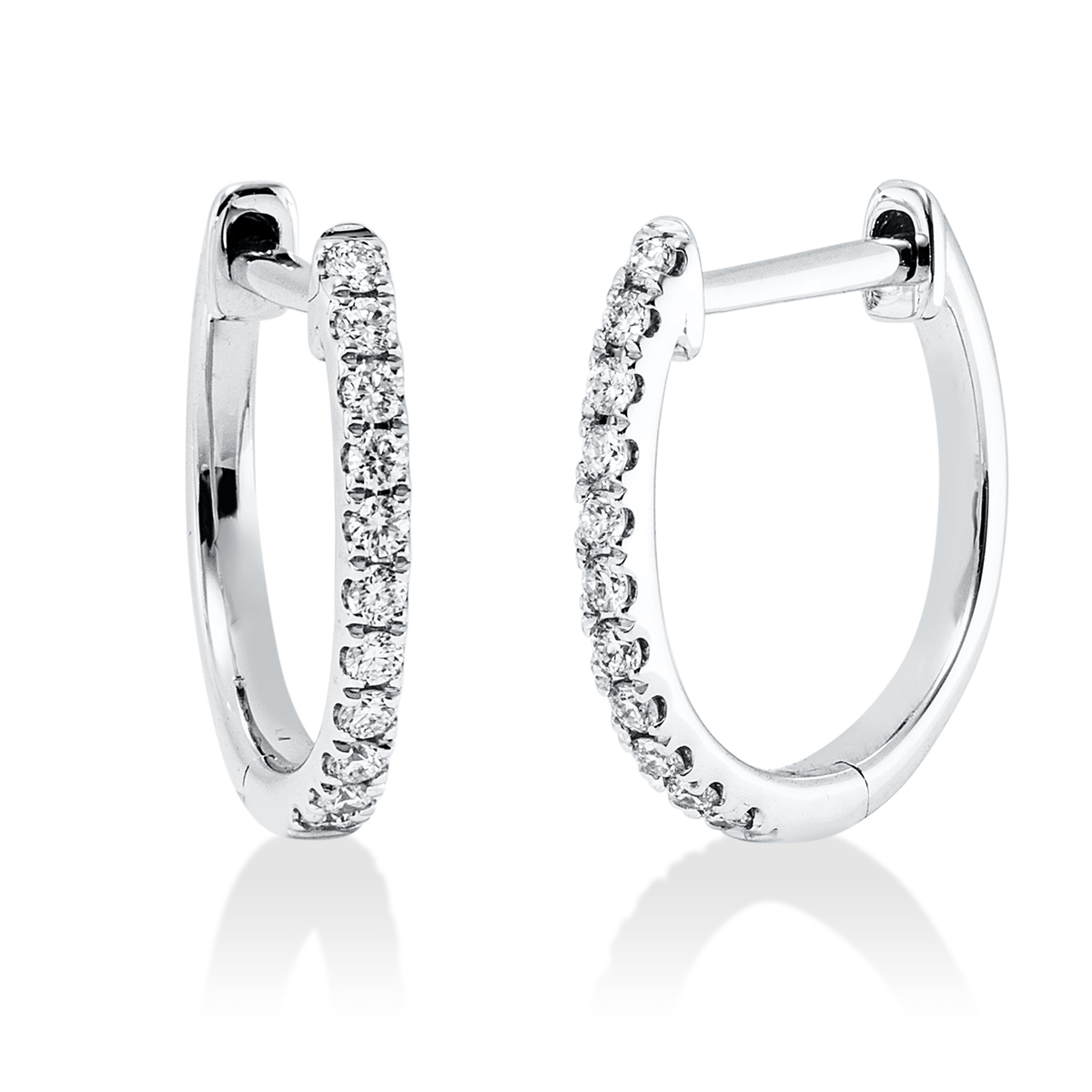 diamond full cut  multi-stone hoops & huggies in white gold