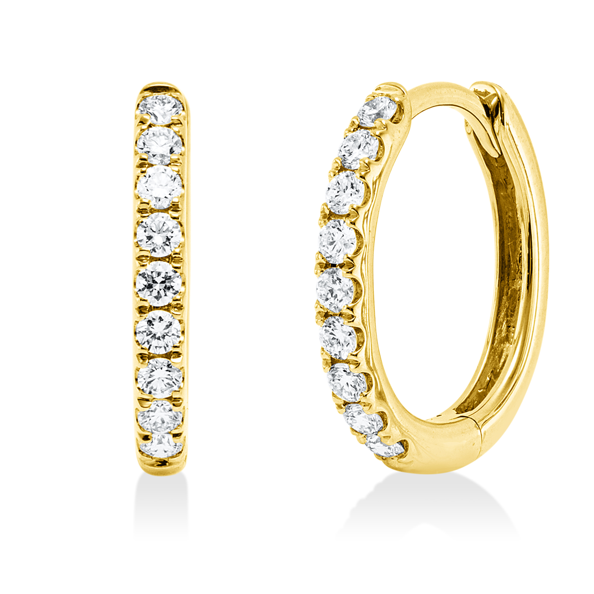 diamond full cut  multi-stone hoops & huggies in yellow gold