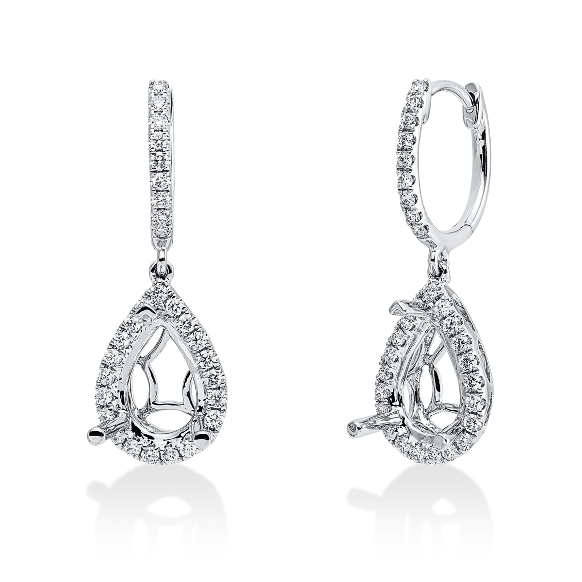 diamond full cut  modern woman earrings in white gold