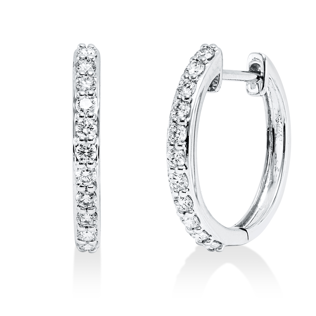 diamond full cut  multi-stone hoops & huggies in white gold
