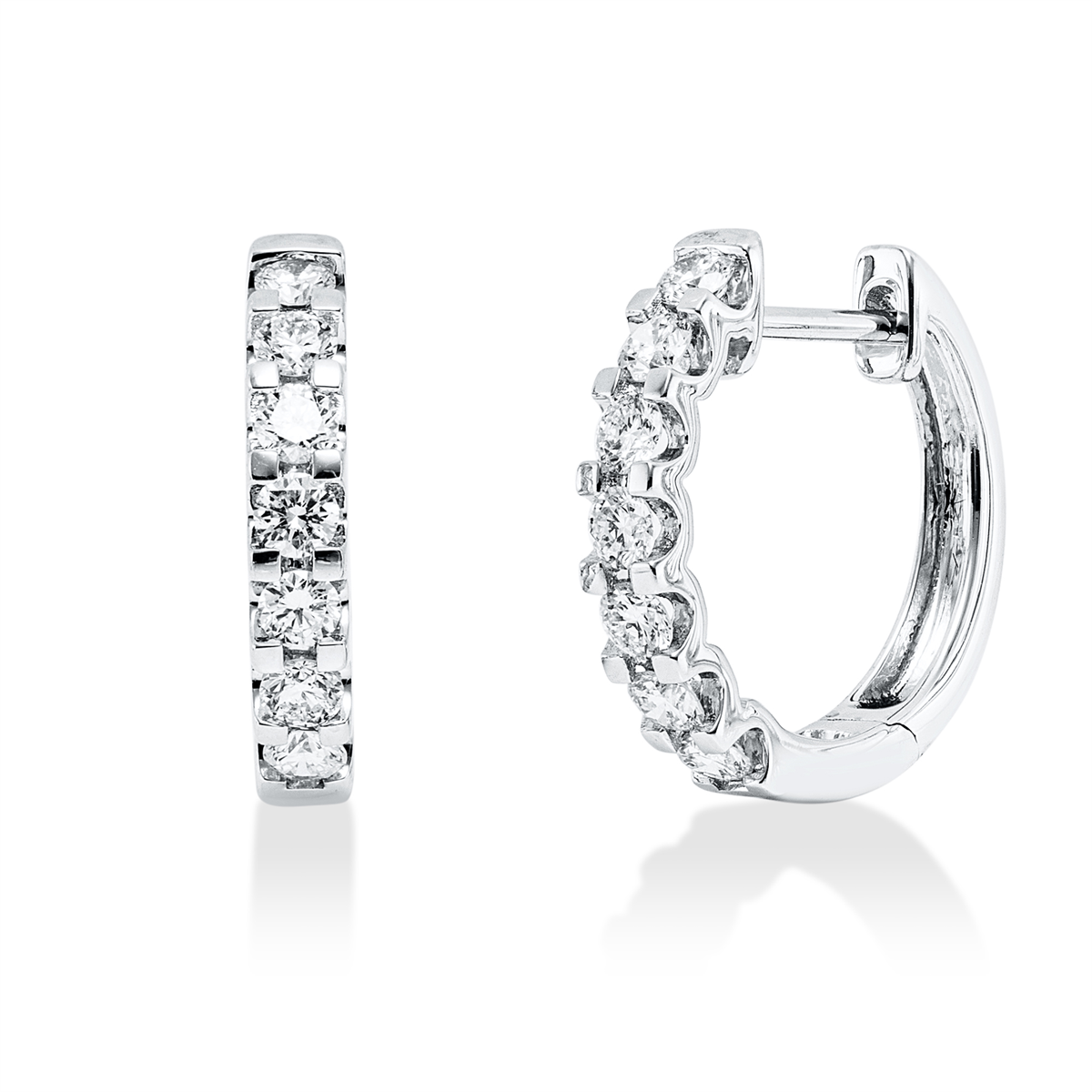 diamond full cut  multi-stone hoops & huggies in white gold