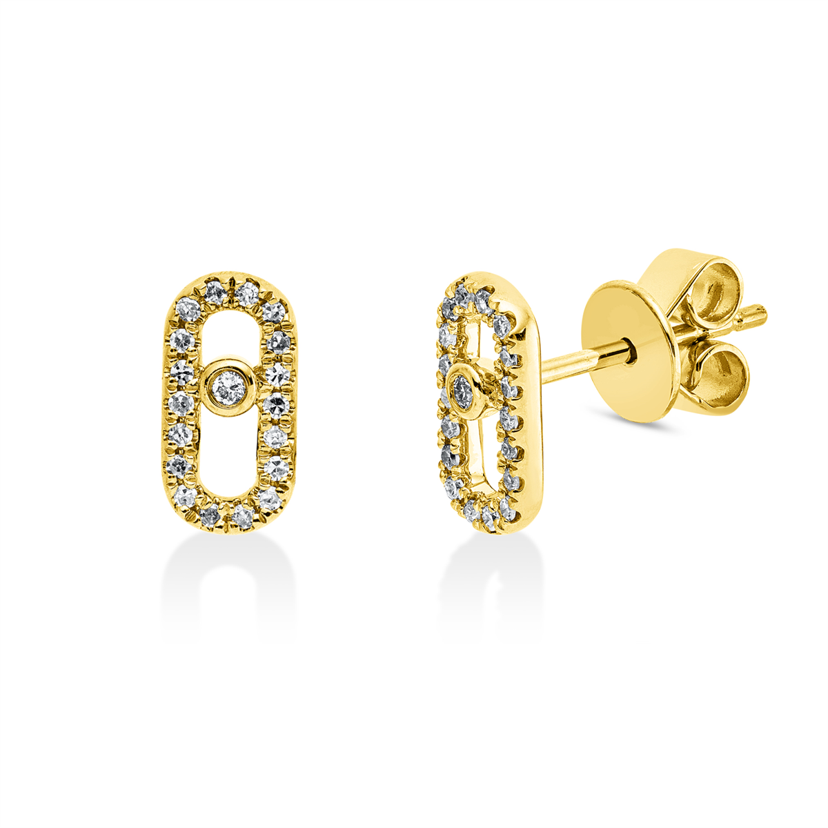 diamond single cut  modern woman studs in yellow gold