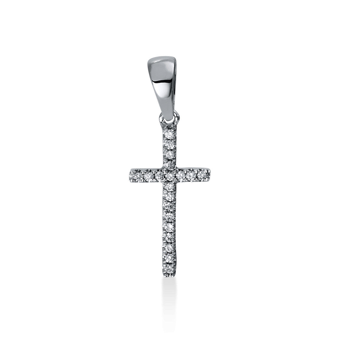 diamond full cut  cross pendant in white gold