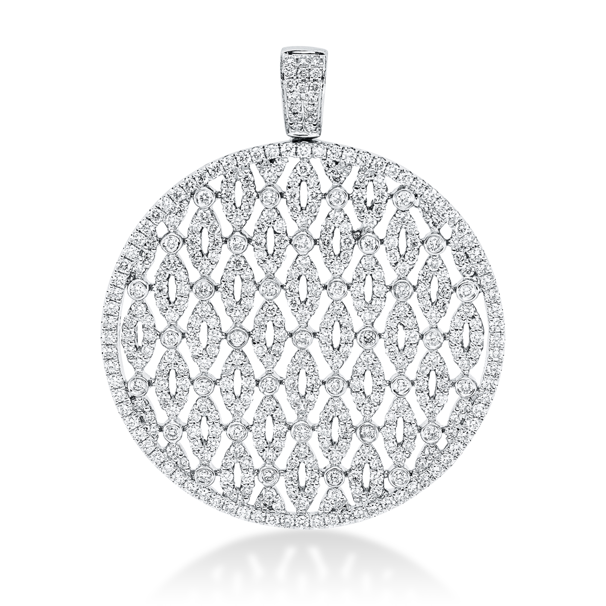 diamond full cut  exclusive pendant in white gold