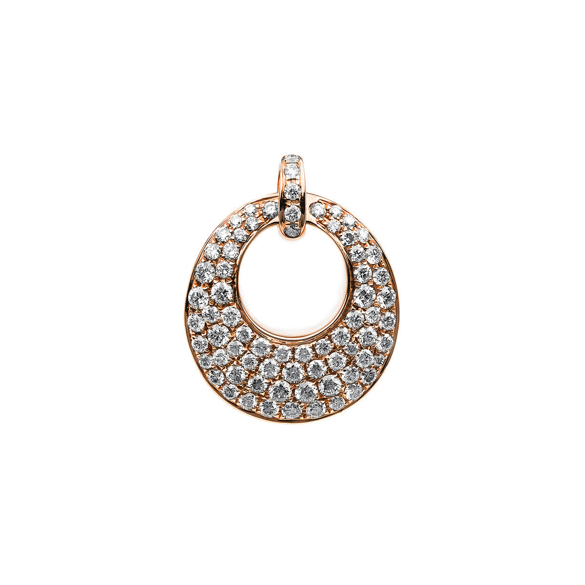 diamond full cut  pavé pendant in red gold