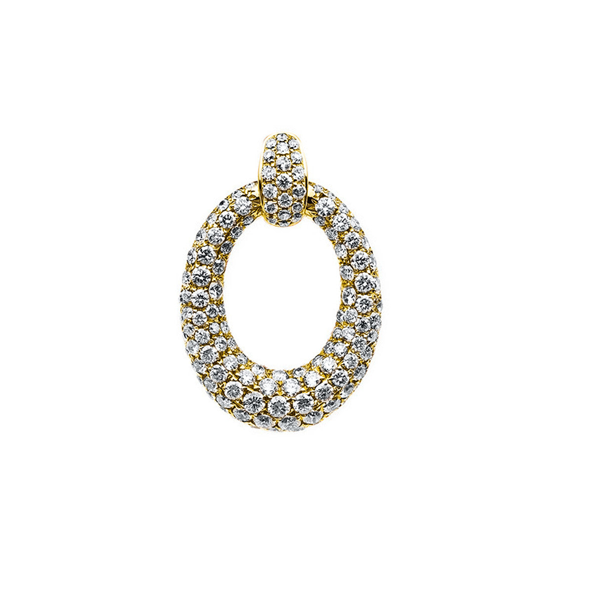 diamond full cut  pavé pendant in yellow gold