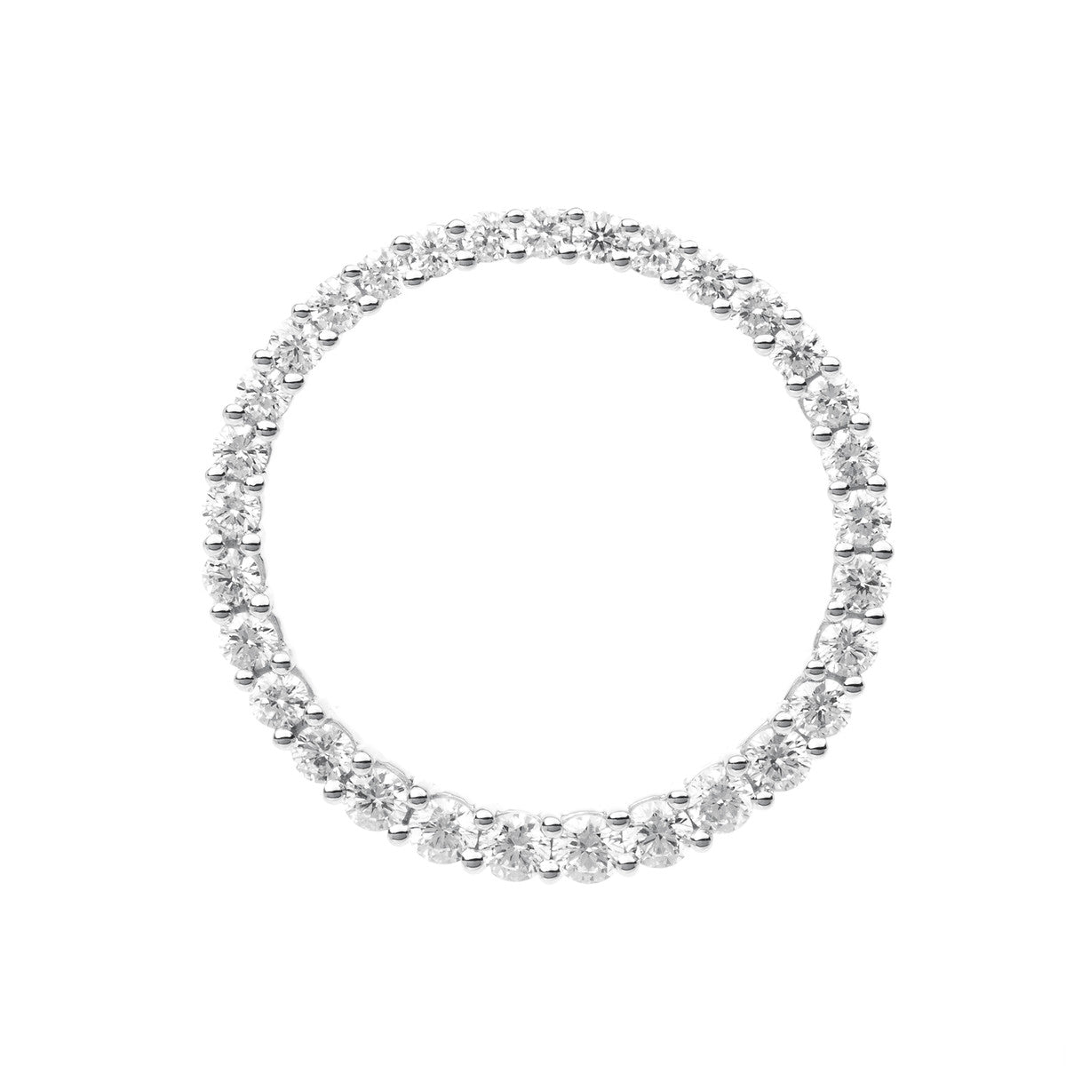 diamond full cut  multi-stone pendant in white gold