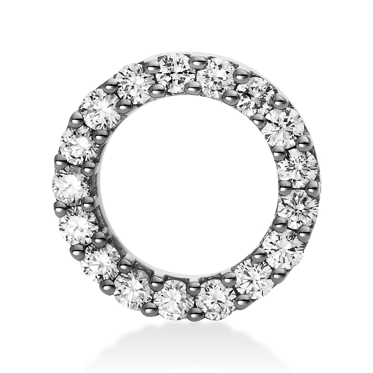 diamond full cut  modern woman pendant in white gold