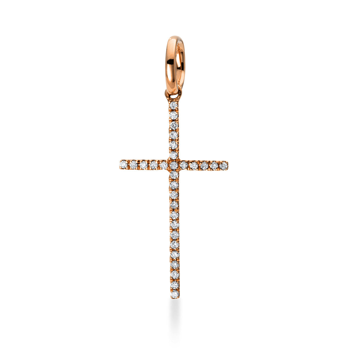 diamond full cut  cross pendant in yellow gold