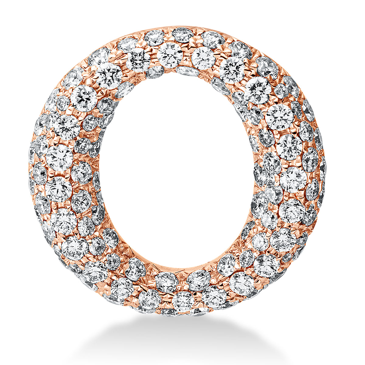 diamond full cut  pavé pendant in red gold