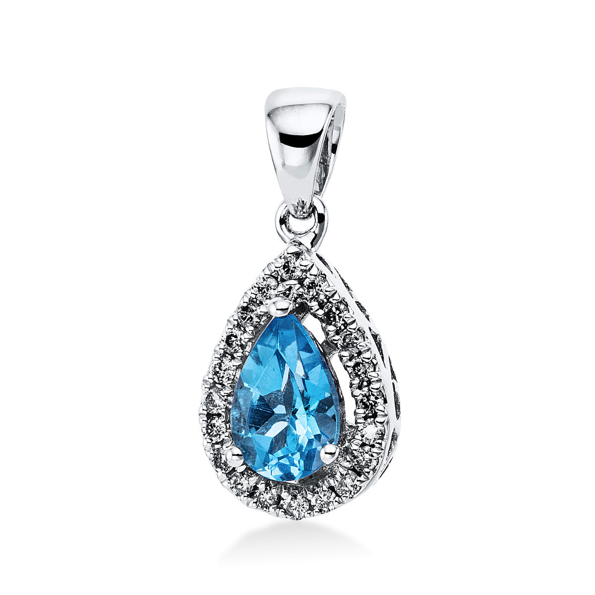 diamond full cut topaz colored stone fashion pendant in white gold