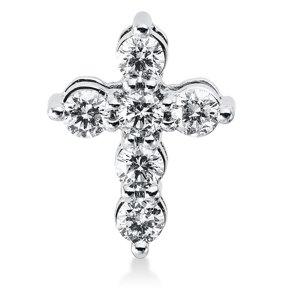 diamond full cut  cross pendant in white gold