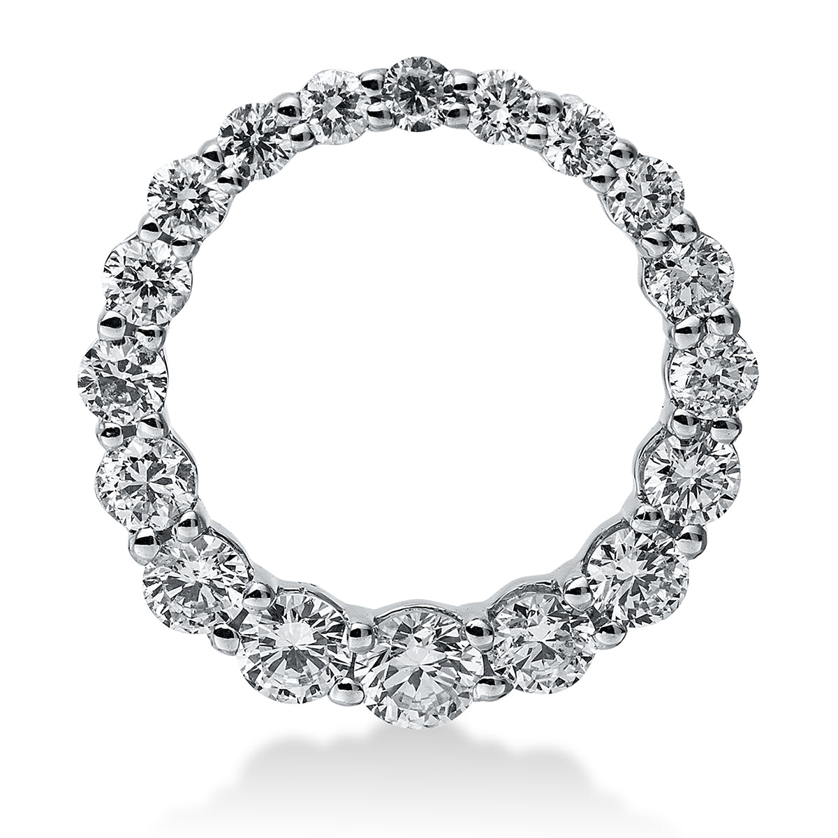 diamond full cut  modern woman pendant in white gold
