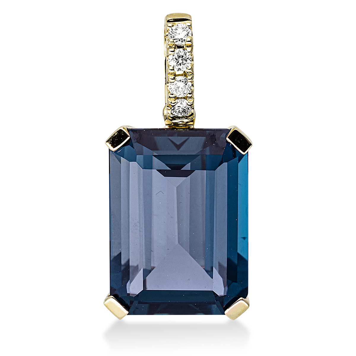 diamond full cut amethyst colored stone fashion pendant in yellow gold