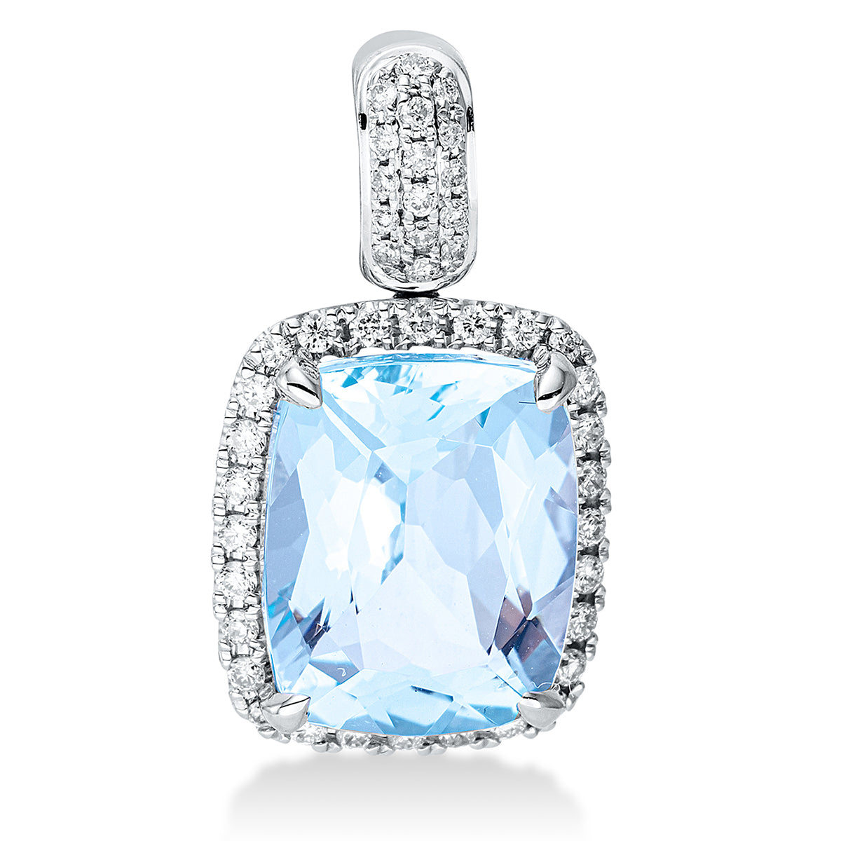 diamond full cut topaz colored stone fashion pendant in white gold