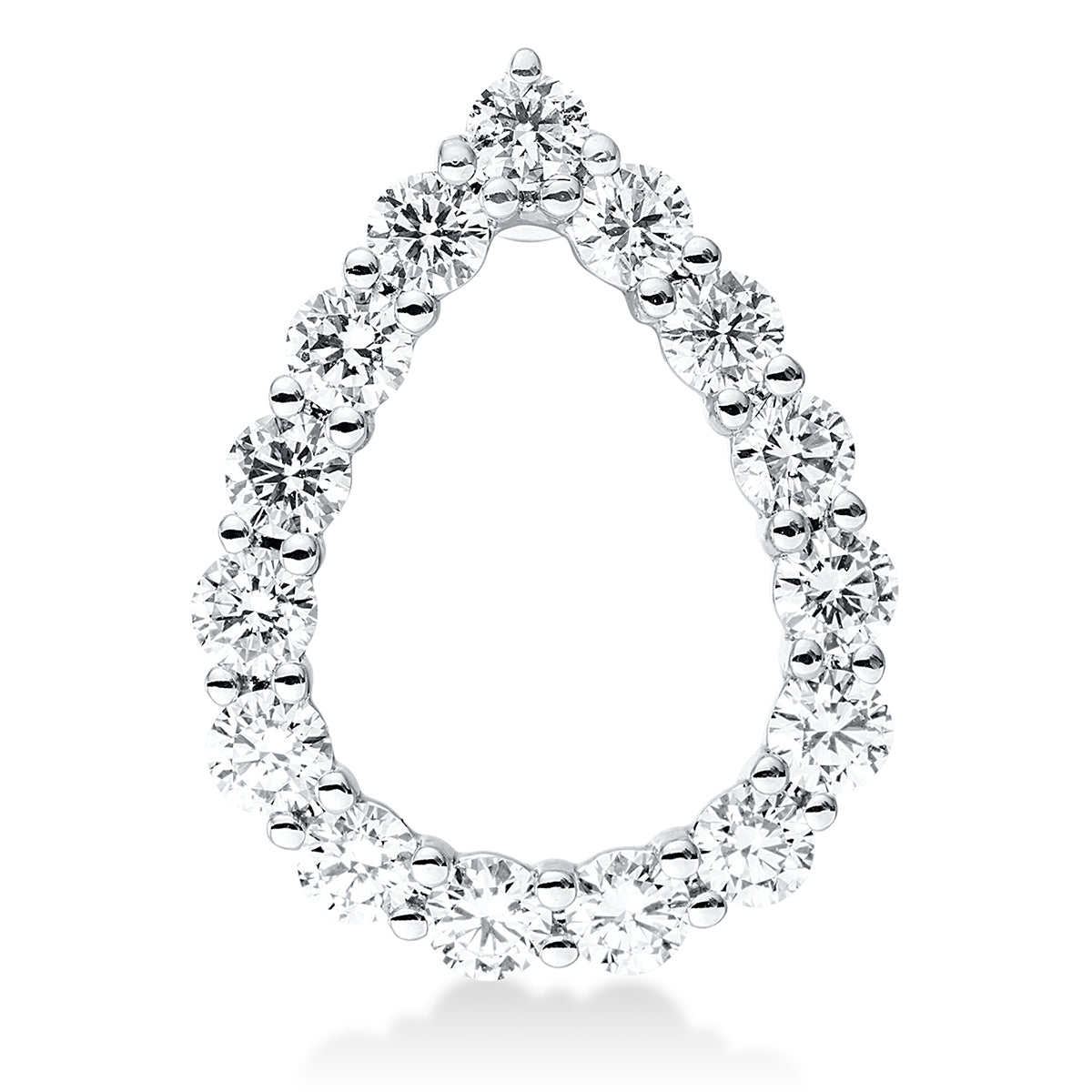 diamond full cut  modern woman pendant in white gold