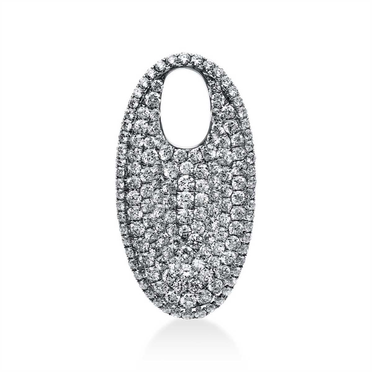 diamond full cut  pavé pendant in white gold