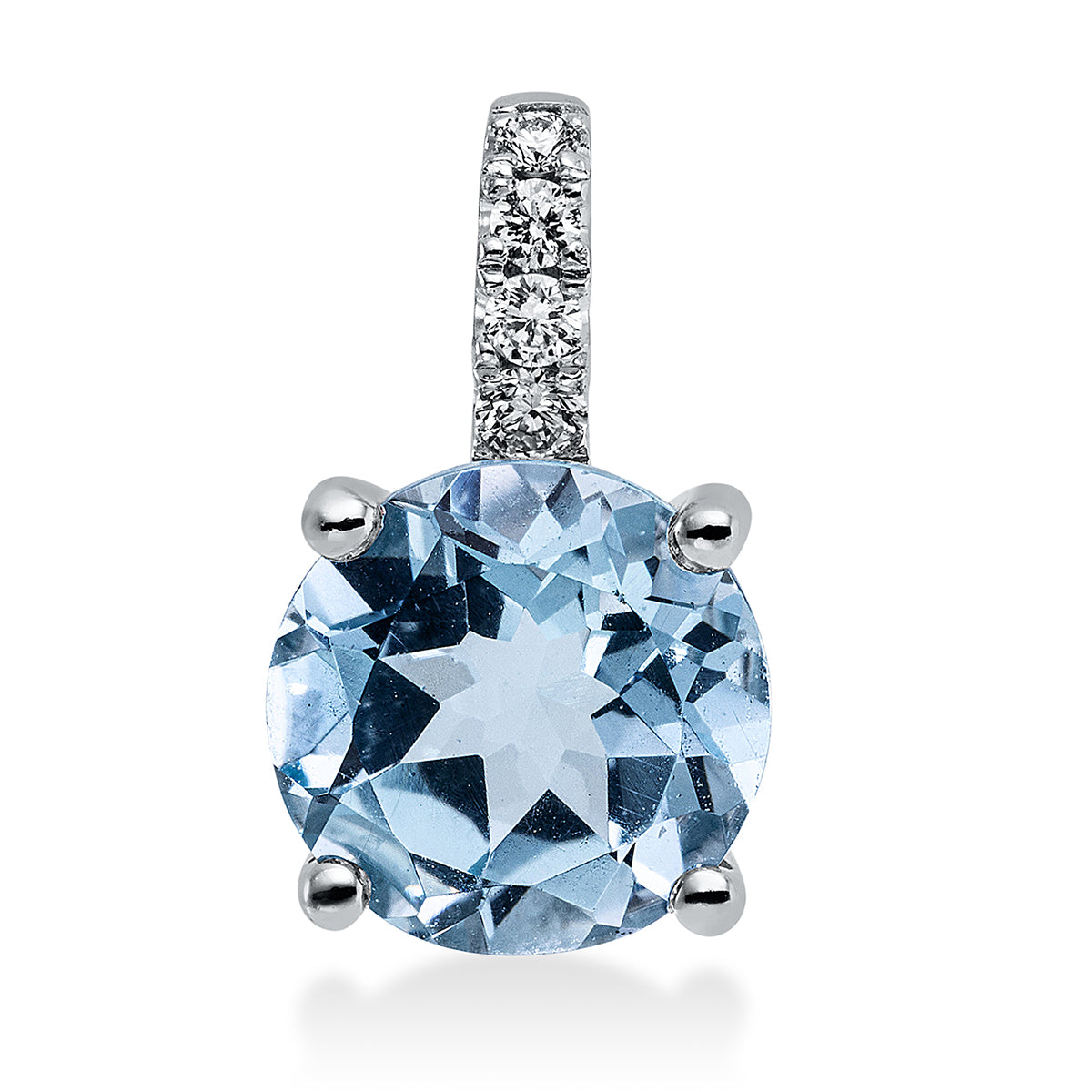 diamond full cut topaz colored stone fashion pendant in white gold