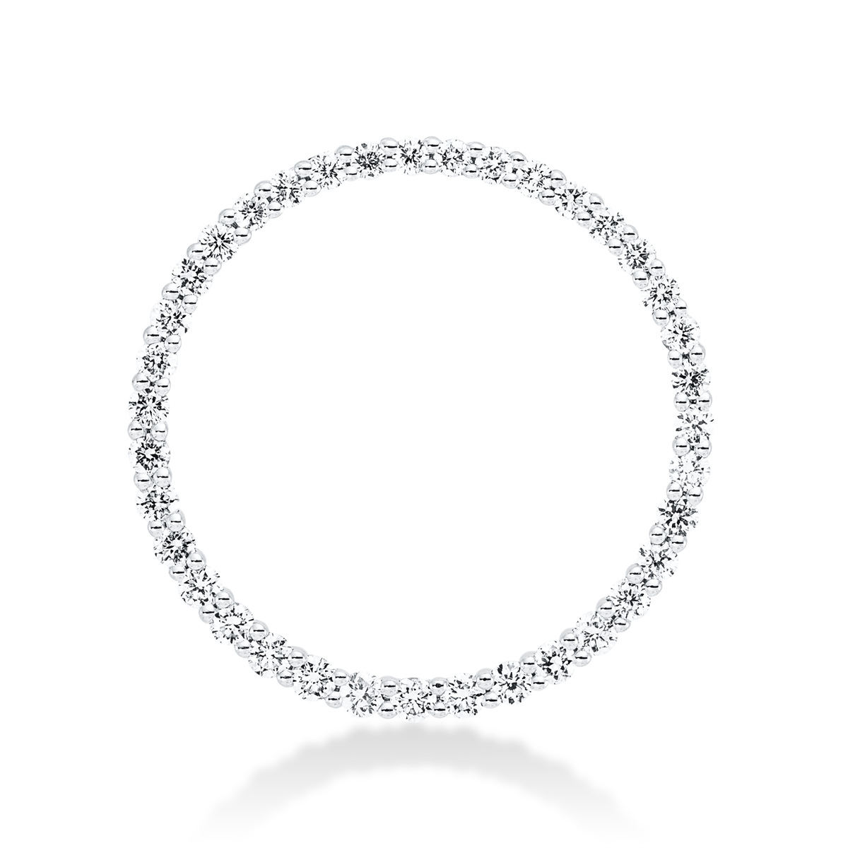 diamond full cut  modern woman pendant in white gold