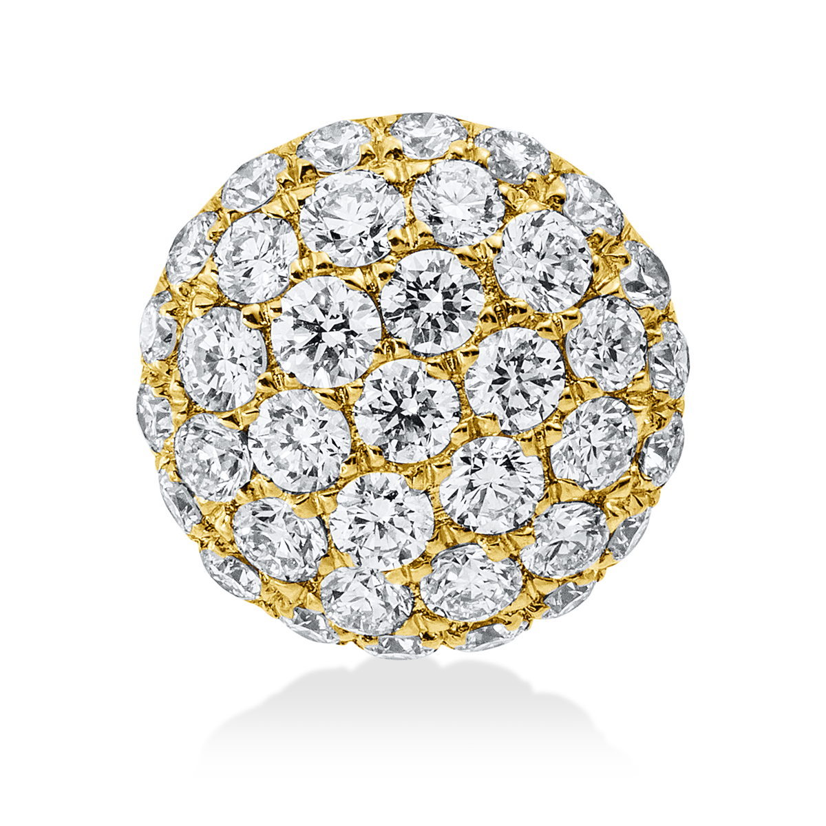 diamond full cut  pavé pendant in yellow gold