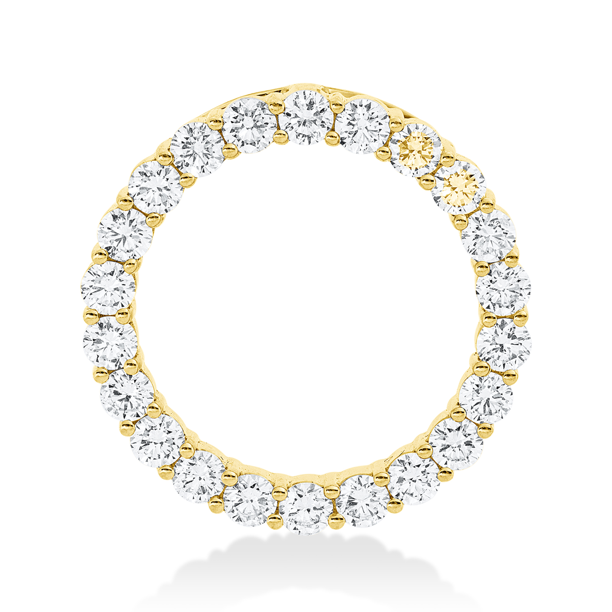 diamond full cut  symbol pendant in yellow gold
